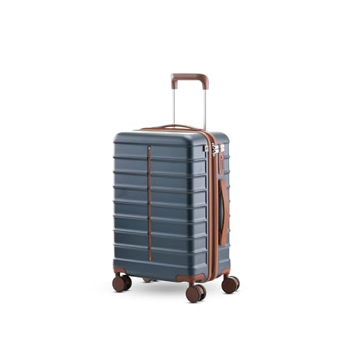 Image of Assembly Odyssey 20 Inch (55cm) Cabin Trolley Bag Hard Shell Polycarbonate Suitcase Lightweight with TSA Lock 8 Spinner Wheels Carry On Luggage Blue