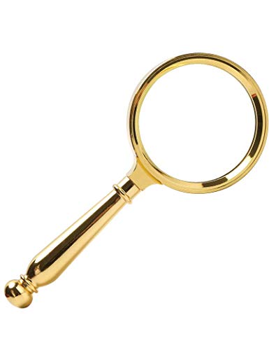 Metalowa ręczna lupa do czytania 20-krotna lupa do czytania 10-krotna lupa do czytania HD Średnica szkła optycznego 80MM2 Kolor (kolor: złoty) OfficeProducts
