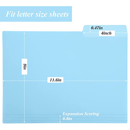 Eoout Poly File Folders12 Pack 6 Pastel Color, 1/3 Cut Tab Letter Size, 8.6 X 11.6 Inches Colored File Folders Classic Manila Folders Plastic Folders, Office Supplies File Folders #TOP1