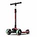 WZWHJ wunderschönen Kinderroller, Wanderer, 3-12 Jahre alt, super breites PU-Flash-Rad, einstellbare Körpergröße, Faltbarer Roller (Farbe: schwarz) (Color : Red)