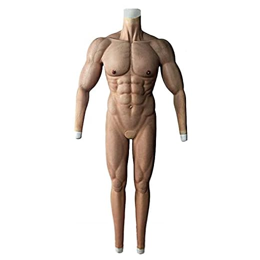 GKPLY Costume de Muscle de Silicone de Poitrine Masculine, Faux Muscle de Muscle de Poitrine de Bras Masculin de Simulation de Peau de Corps Entier Faux Muscle - Corps Artificiel de Ventre de Muscle
