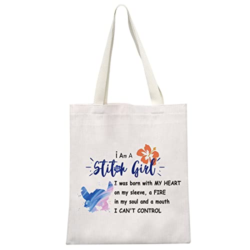 I Am A Girl Make-up-Tasche mit Reißverschluss, Tiermotiv, Lio und Stich Ohana, inspiriert von "I Am A Girl", I Am a Girl Tragetasche, M Cover