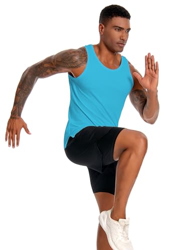 Nutria Mens Cotton Tank Tops 3 Pack Sleeveless Jersey Casual Classic T Shirts Crew Neck Summer Tees Multicolor U022