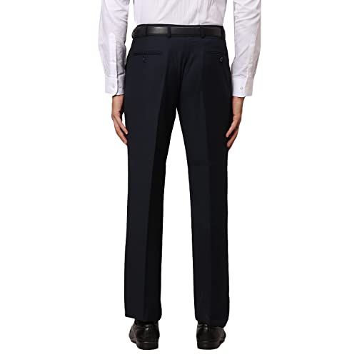 Image of Park Avenue Men's Terry Rayon Blend Solid Pattern Smart Fit Flat Front Formal Trouser