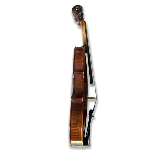 Yinfente Violino acústico 4/4 tamanho completo, 4 cordas, listras de tigre, madeira maciça, acessóri