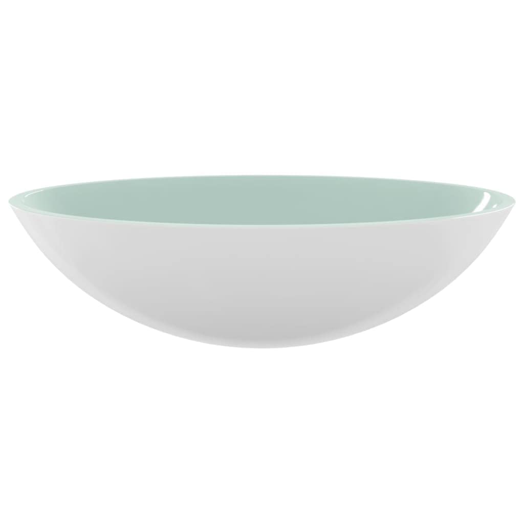 INLIFE Lavabo de cristal 50 x 37 x 14 cm, color blanco, 6,92 kg, 345255