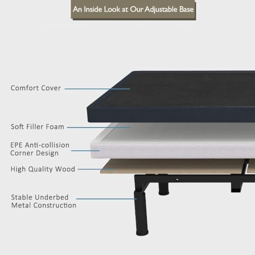 Image of Premium King Adjustable Bed with 14 Inch Prime Gel Memory Foam Sleep System, Massage, Zero Gravity, Anti-Snore, Programmable Memory Positions, USB, Underbed Lighting, Zero Clearance