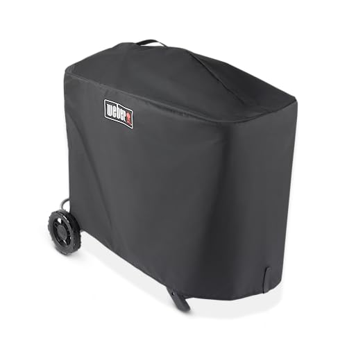 Weber Premium Grill Abedeckhaube für den Traveler Gas Grill atmungsaktiv UV- & wasserbeständig Schutz for Wind & Wetter mit Klettverschluss zum Befestigen - Schwarz (7770)