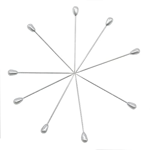 Ruidee 150 Pieces White Pearl Head Pins Corsage Pins Sewing Pins Straight Pins Wedding Bouquet Pins For Diy Decoration, Craft And Sewing Project 55Mm/2.17In W #TOP2