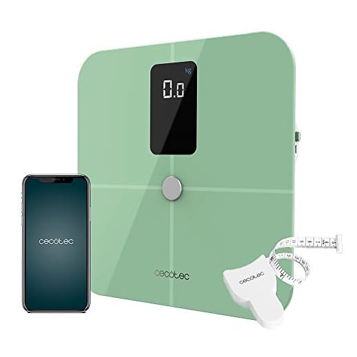Cecotec Báscula de Baño inteligente Surface Precision 10400 Smart Healthy Vision Green. Medición de Bioimpedancia, App, 15 Parámetros