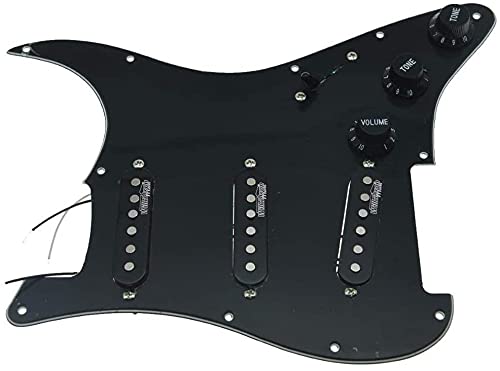 Dopro Loaded Guitar Pickguard with Wilkinson Pickups Prewired ST Pickguard for FD Strat Stratocaster Made In USA/Mexico Black 3Ply - Image 4