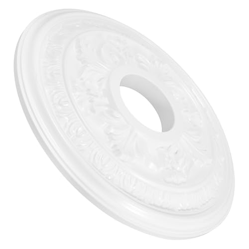 Médaillon de plafond en PU blanc Yardwe, l'élégance durable d'une rosace de lustre moulurée