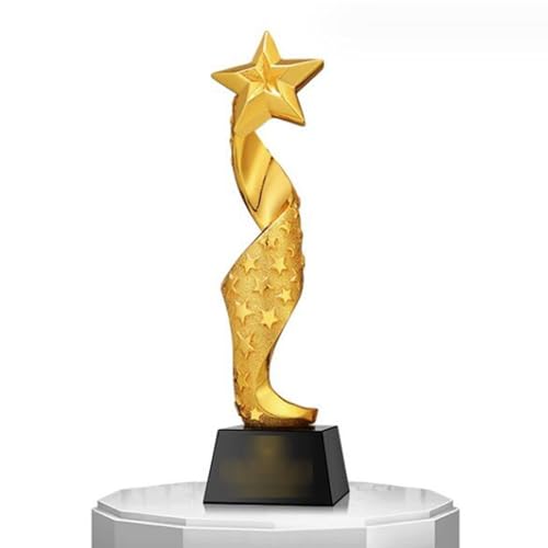 Image of BaNbe Trophies, Outstanding Employee Award Living Custom Engraved Text Trophy Creative Resin Gold Plated Trophy Room Decoration (Color : A-5)