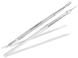 Profi Kosmetik-Instrument Komedonenquetscher Set 2 Schlaufen + Milienmesser
