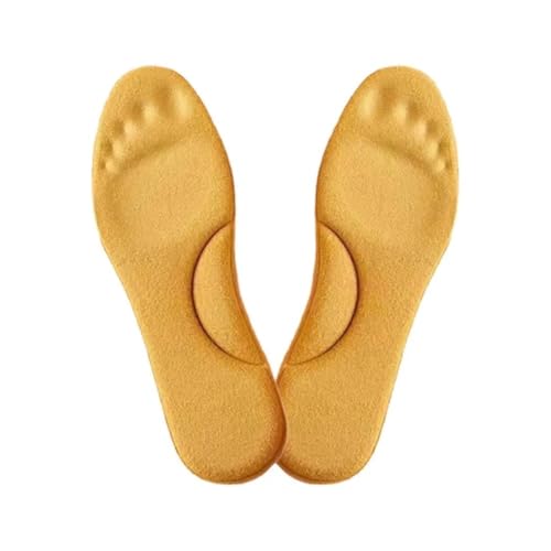 Plantillas térmicas supersuaves, ultra gruesas, reutilizables, no requiere batería, de algodón, absorben los golpes, cálidas, autocalentables (amarillo, 4344)