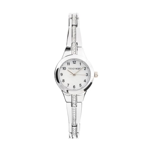 Montre Trendy Kiss femme quartz acier analogique chic avec son bracelet en métal argenté