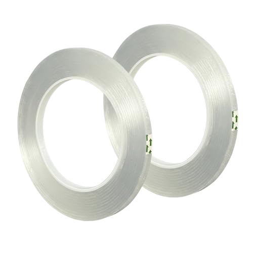 Clear Floral Tape Waterproof Floral Tape 1/4 inches Wide Floral Vase Tape for Flower Bouquets and Flower Supplies Craft 2 Rolls Clear Florist Tape for Wrapping Corsages DIY Crafts (216Ft Per Roll)