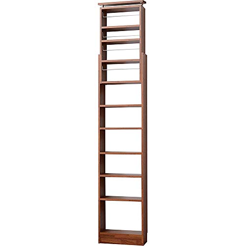 ワイエムワールド 本棚 突っ張り 幅45 奥行19 スラスト ウォールナット 00-127