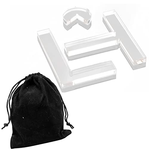 Felimoa アクリル製印矩 L型 O型 T型 文鎮 収納袋付属 3種セット