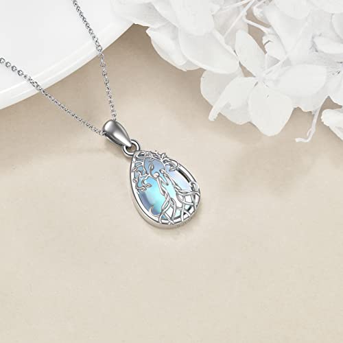 YFN Sterling Silver Tree of Life Abalone/Turquoise Pendant Necklace - Sister Gift for Birthday or Any Occasion4