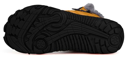 Girls Boys Barefoot Boots Shoes Minimalist Winter Snow Boots Wide Width Waterproof Ankle Booties Cold Weather Outdoor Shoes with Zero Drop Sole (Little Kid/Big Kid)3