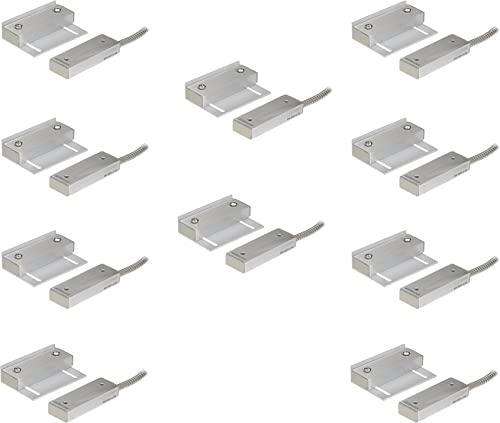 Image of Seco-Larm SM-4601-L3Q Pack of 10 Industrial Wide-Gap Magnetic Contact Switches, 3 inch Operation Gap NO /NC, Open /Closed Loop (3 Wires)