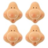 Lurrose 4PCS Easter Gnome Face Accessories: Resin Nose and Face Parts for DIY Dwarf Doll Making - Valentine's Day Gnome Facial Expression Decorations