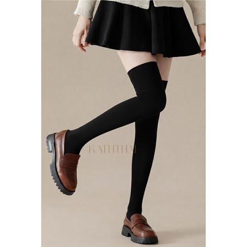 Image of Kaththai Wool Warm Thigh High Socks for Women | Soft & Breathable Knit Thermal Leg Warmers | Versatile Multi-Way Wear, Knee-Length | Winter & Fall Essential
