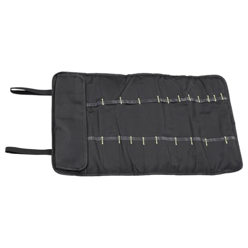 Xiuganpo Bolsa de Herramientas Enrollable, Bolsa de Organización de Herramientas Multifuncional de Lona Portátil con Ruedas para Carpintería, Fontaneros y Bricolaje, Resistente Al Agua (BLACK)