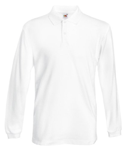 Polo Fruit Of The Loom homme manches longues blanc XXL classique