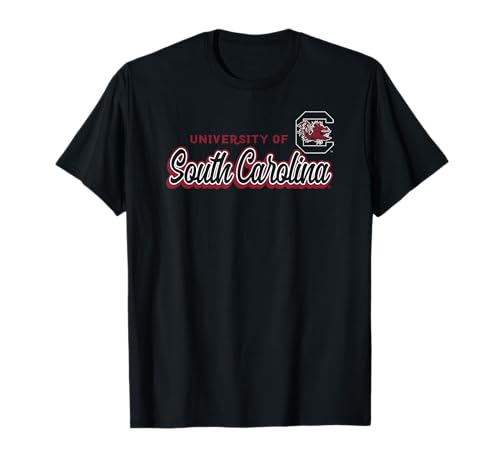 South Carolina Gamecocks Cursive Black Officially Licensed Graphic Tees and T-Shirts