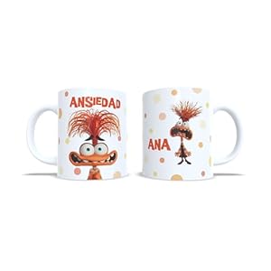Taza personalizada Ansiedad del revés para regalo con nombre. Detalle para cumpleaños o celebraciones. Regalos personalizados