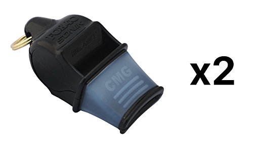 FOX 40 Sonik Blast CMG Whistle Referee Coach Outdoor Sports Dog Black (2-Pack)