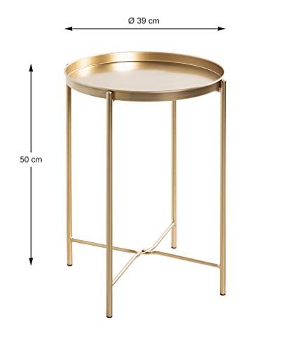 Table d'appoint ronde HAKU dorée pour optimiser les petits salons Art déco - 4