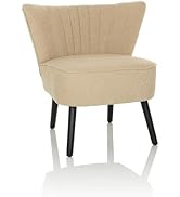 HJH LIVING Comfortabele gestoffeerde stoel MANISO teddy stof beige, loungestoel cocktailstoel gestoffeerd...