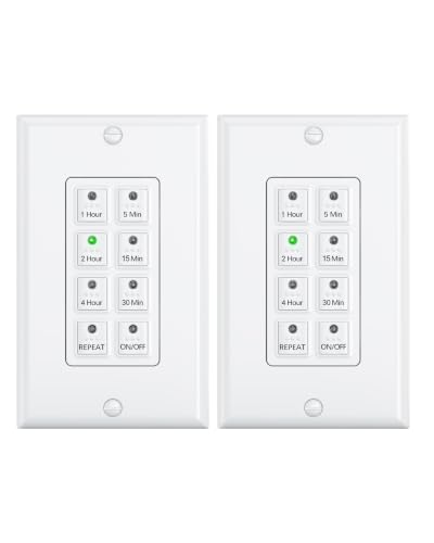 Image of BN-LINK 4 Hour Countdown Timer Switch for Bathroom Exhaust Fan Light Heater