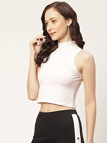 Image of Women Solid Super Soft streachable Cotton Lycra Blended Crop Top