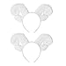 NUOBESTY 2 Piezas de Aro de Pelo Animal de Peluche de Cordero Blanco Diadema de Cuerno de Oreja Decorativa Oveja Cosplay Tocado para Niños Adultos