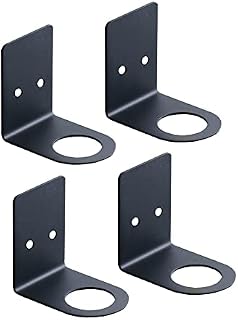 BiJun Wall Mount Soap Bottles Dispenser Holder, Hand Pump Bottles Stand Wall Mount Hanging Jar Rack Shampoo Standing Shelf Storage Holder Lotion Container (1.06in, Black)