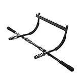 Robust und strapazierfähig: die Peak Power Klimmzugstange für Türrahmen ohne Schrauben ist belastbar bis 100 kg – die Auflage-Enden sind gepolstert, um keine Abdrücke zu hinterlassen – Farbe: schwarz