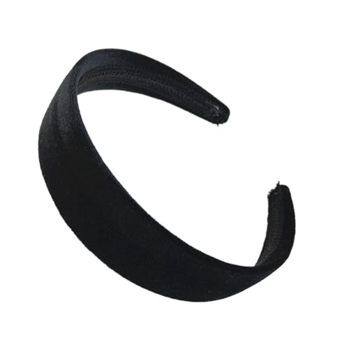 Spenlly Velvet Wide Headbands for Women Girls, Fashion Non Slip Solid Hair Bands Cosplay Halloween Hair Accessories (Black, One Size)