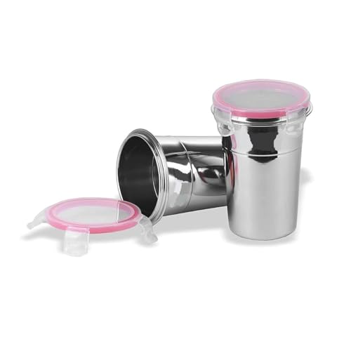 Image of MARSHI Stainless Steel Airtight, Leak Proof, Freezer Safe and Dust Proof Small Tumbler with Stainless Steel Lid (1, 50)