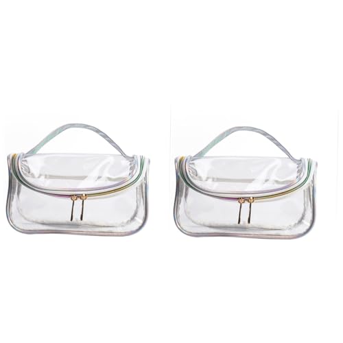 Trousse de toilette transparente PU/Dacron Beavorty : lot de 2 trousses voyage