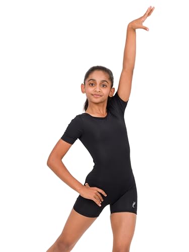 Image of IKAANYA Girls Unitard or Biketard for Gymnastics, Dance, Acrobatics or Swimming (Ages 3-15)