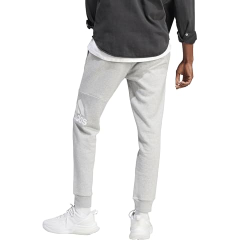 adidas Mens Essentials Logo Fleece Joggers Training Casual Drawstring - Grey3
