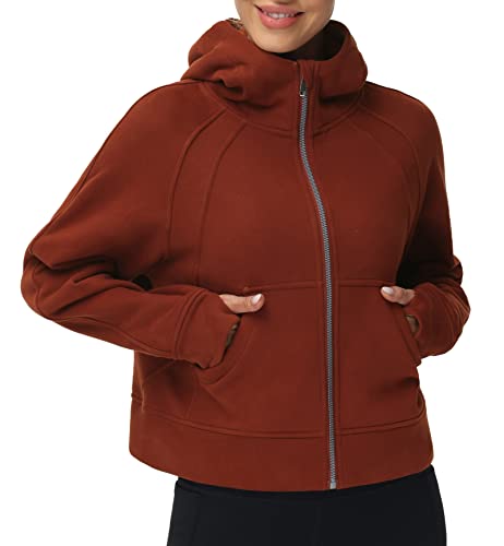 Veste à capuche zippée pour femme thermique et passe-pouce protecteur