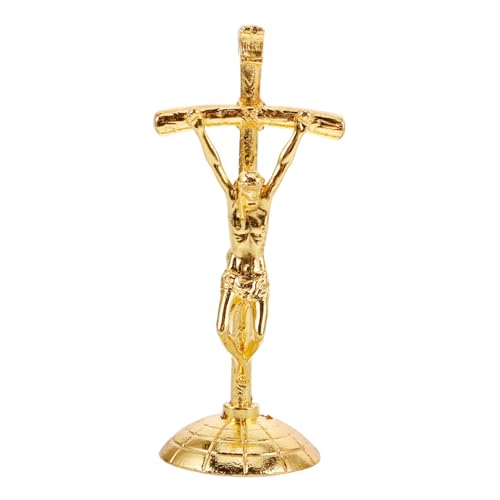 IMIKEYA Crocifisso Retro Per Decorazione Domestica e Auto Statuina Di Gesù Lega Di Zinco Ornamento Elegante Per Scenari Religiosi Fede