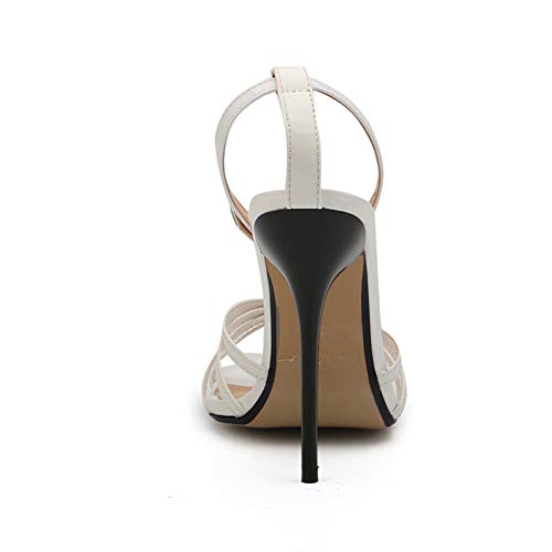 Image of MAIERNISI JESSI Unisex Men's Women's Strappy Stiletto Sandals, Ankle Strap, 5.1 Inch High Heel