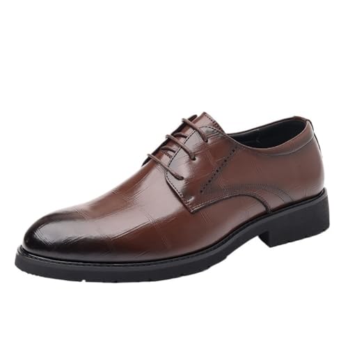 Men's Lace up Oxford Dress Shoes Genuine Leather Comfortable Business Casual Oxfords Slip Resistant Low Heel Office Wear Gift Choice