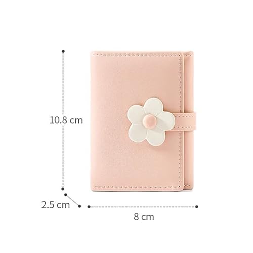 PU Leather Flower Wallet Tri Folded Wallet Card Holder Wallets Elegant Cash Pocket Cute Coin Purse Credit Card Purse with ID Window Blue2
